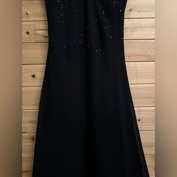 Vintage Y2K Ninalee Sz Small Beaded Flutter Sleeve Whimsigoth Vampire Dress Gown - Picture 3 of 14